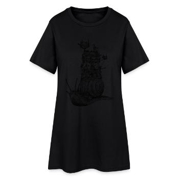 Schneckenhaus - Frauen T-Shirt-Kleid - Schwarz - Vorne
