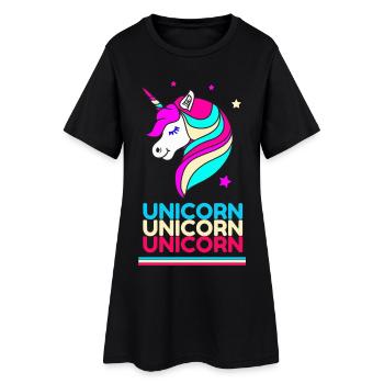 Licorne Licorne Licorne - Robe T-shirt Femme - noir - Devant