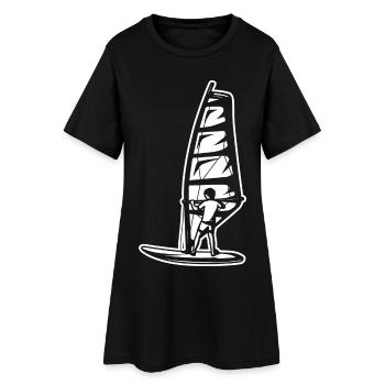 Garçon de planche à voile - Robe T-shirt Femme - noir - Devant