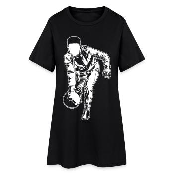 Dessin de bowling - Robe T-shirt Femme - noir - Devant
