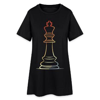 Pièce d’échecs dessin au trait - Robe T-shirt Femme - noir - Devant