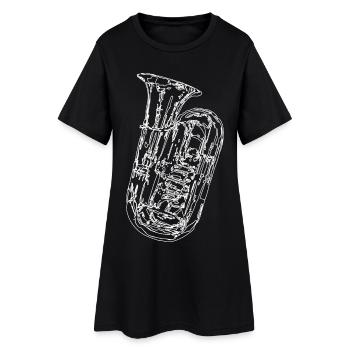 Tuba Instrument Sketch - Women’s T-Shirt Dress - black - Front