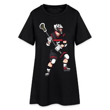 Pixel du joueur de crosse - Robe T-shirt Femme - noir - Devant