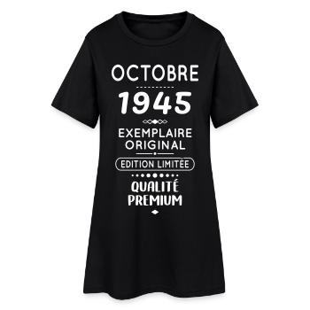 80th Birthday - October 1945 Original - Women’s T-Shirt Dress - black - Front