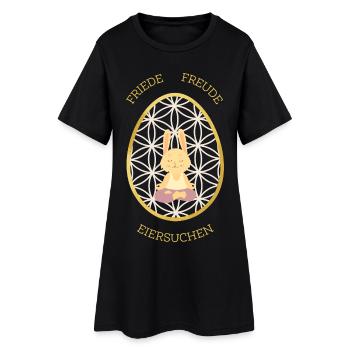 Friede Freude Eiersuchen - Yoga Osterhase - Frauen T-Shirt-Kleid - Schwarz - Vorne