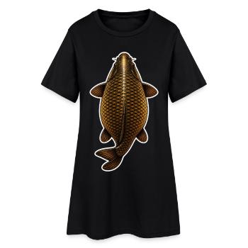 Vue du sommet de la carpe dorée – Conception de pêche propre - Robe T-shirt Femme - noir - Devant