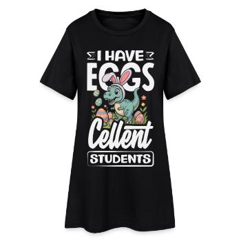 Happy Easter Sweet Easter Bunny Egg Hunt Easter Eggs - Women’s T-Shirt Dress - black - Front