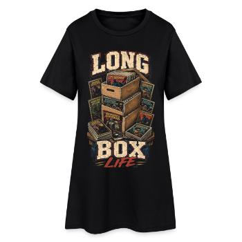 Longue durée de vie de la boîte de collectionneur de bandes dessinées - Robe T-shirt Femme - noir - Devant