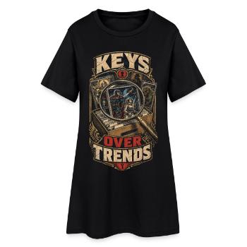 Le collectionneur de bandes dessinées privilégie les tendances - Robe T-shirt Femme - noir - Devant