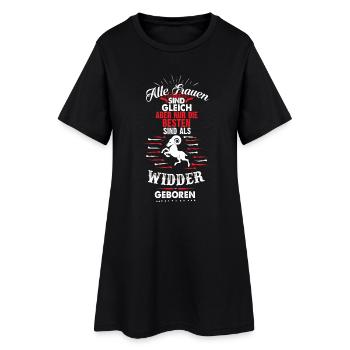 Widder Sternzeichen - Frauen T-Shirt-Kleid - Schwarz - Vorne
