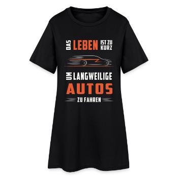 Keine langweiligen Autos - Frauen T-Shirt-Kleid - Schwarz - Vorne