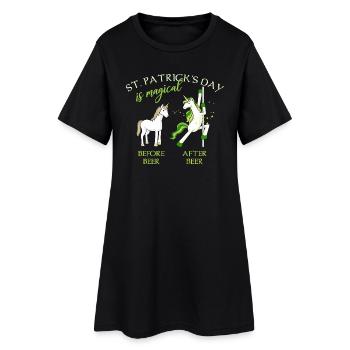 St. Patricks Day is magical Einhorn Bier Lustig - Robe T-shirt Femme - noir - Devant