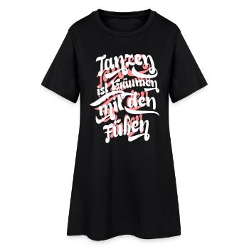 Tanzträume - Frauen T-Shirt-Kleid - Schwarz - Vorne
