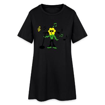 sonnenblume - Frauen T-Shirt-Kleid - Schwarz - Vorne