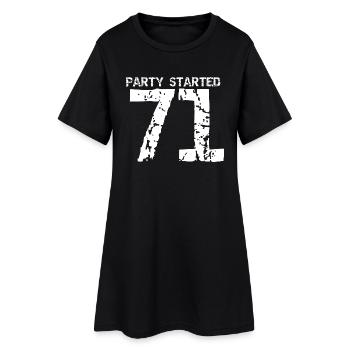 71 weiß - Frauen T-Shirt-Kleid - Schwarz - Vorne