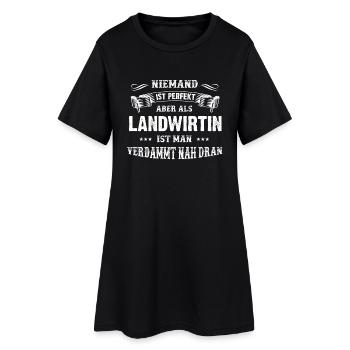 Cooles T-Shirt für die Landwirtin - Frauen T-Shirt-Kleid - Schwarz - Vorne