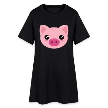 Visage de porc - costume de porc porcelet animal - Robe T-shirt Femme - noir - Devant