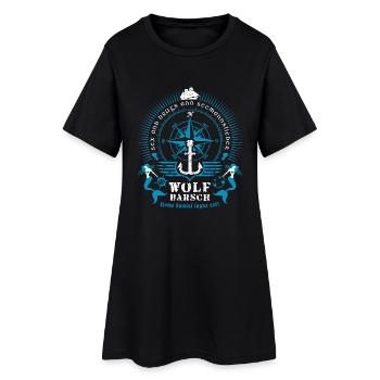 wolf_barsch_shirt_122015_2c01 - Frauen T-Shirt-Kleid - Schwarz - Vorne
