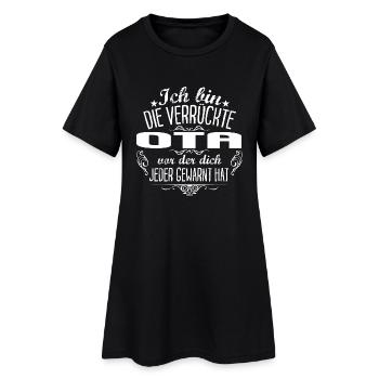 Achtung OTA - Frauen T-Shirt-Kleid - Schwarz - Vorne
