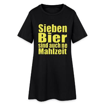 Sieben Bier sind auch ne Mahlzeit Mann Statement - Frauen T-Shirt-Kleid - Schwarz - Vorne