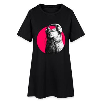 put your record on - Frauen T-Shirt-Kleid - Schwarz - Vorne