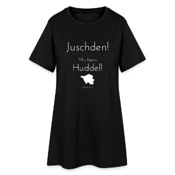 Juschden! - Frauen T-Shirt-Kleid - Schwarz - Vorne