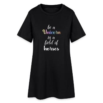be a unicorn in a field of horses Einhorn Geschenk - Frauen T-Shirt-Kleid - Schwarz - Vorne