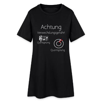 Quintsprung Quantsprung - Frauen T-Shirt-Kleid - Schwarz - Vorne