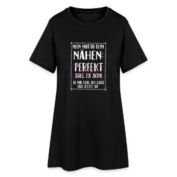 Nähen is mir egal - Frauen T-Shirt-Kleid - Schwarz - Vorne