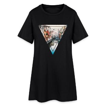 Venice - Robe T-shirt Femme - noir - Devant
