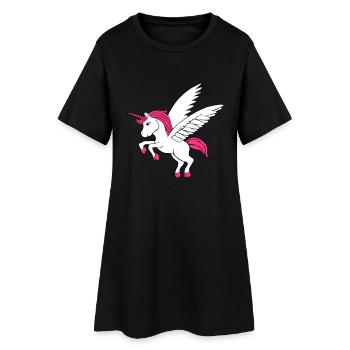Unicorn with wings - Women’s T-Shirt Dress - black - Front