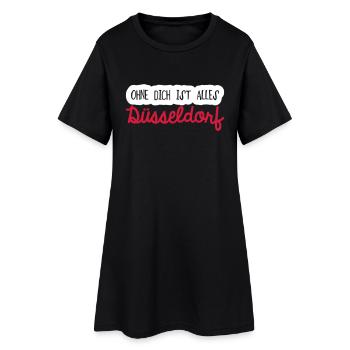 Ohne dich Düsseldorf - Frauen T-Shirt-Kleid - Schwarz - Vorne