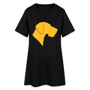 Kopf Deutsch Drahthaar - Frauen T-Shirt-Kleid - Schwarz - Vorne