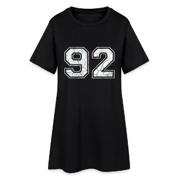 92 in white in the used look - Women’s T-Shirt Dress - black - Front