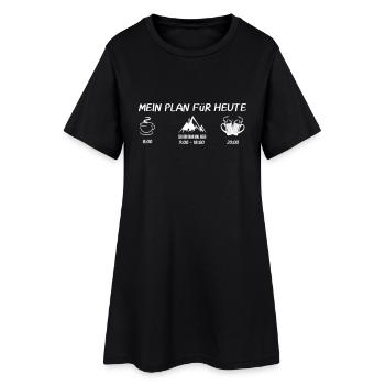 MEIN PLAN FüR HEUTE berg ich bin dann mal weg - Frauen T-Shirt-Kleid - Schwarz - Vorne