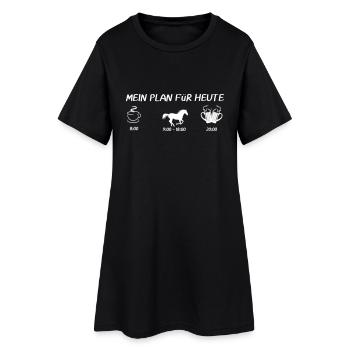MEIN PLAN FüR HEUTE Pferd - Frauen T-Shirt-Kleid - Schwarz - Vorne