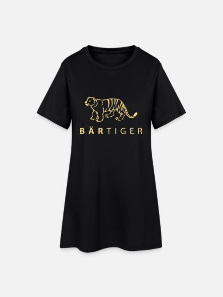 bärtiger - Frauen T-Shirt-Kleid - Schwarz