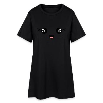 face laughing - Women’s T-Shirt Dress - black - Front