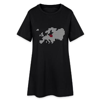 Polen - Frauen T-Shirt-Kleid - Schwarz - Vorne