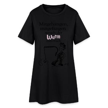 Mitgehangen, mitgefangen - Frauen T-Shirt-Kleid - Schwarz - Vorne
