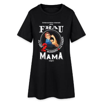Mama - Frauen T-Shirt-Kleid - Schwarz - Vorne