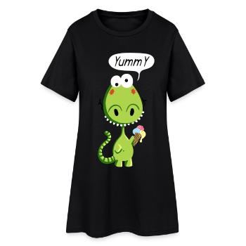 Drôle Dragon - Dragons - Comique - Robe T-shirt Femme - noir - Devant