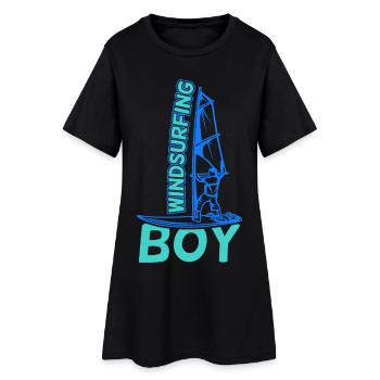 Garçon de planche à voile - Robe T-shirt Femme - noir - Devant