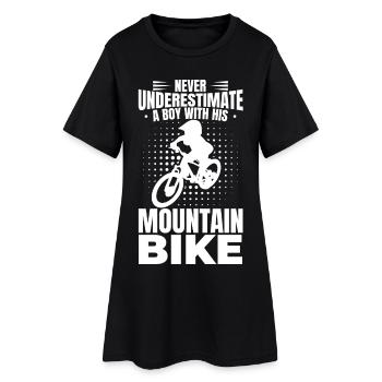 Garçon vététiste - Robe T-shirt Femme - noir - Devant