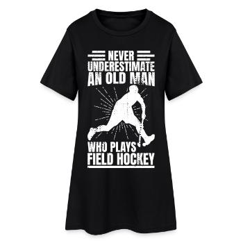 Field hockey grandpa - Women’s T-Shirt Dress - black - Front
