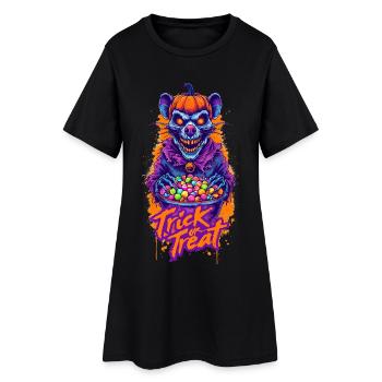 Halloween Gift Trick or Treat Zombie Rat - Women’s T-Shirt Dress - black - Front