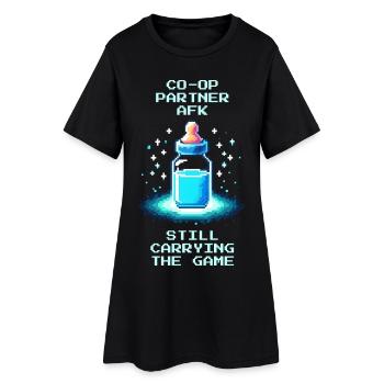 Co-Op-Partner AFK | Papa trägt trotzdem - Frauen T-Shirt-Kleid - Schwarz - Vorne