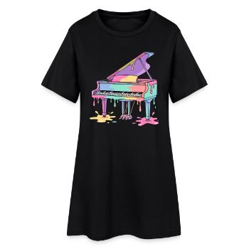 Piano - Robe T-shirt Femme - noir - Devant
