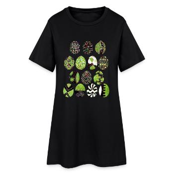 Osterei - Frauen T-Shirt-Kleid - Schwarz - Vorne