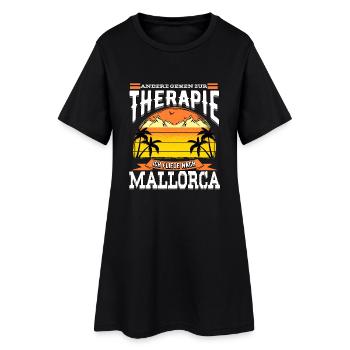 Mallorca Therapie Urlaub Sonne Saufen Bier Strand - Frauen T-Shirt-Kleid - Schwarz - Vorne